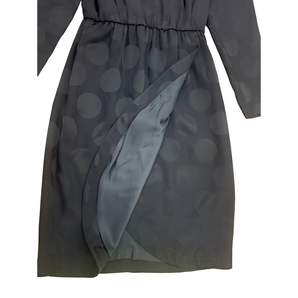 Liz Claiborne vintage Black Polka dot tulip career dress sz 8 - Picture 3 of 10